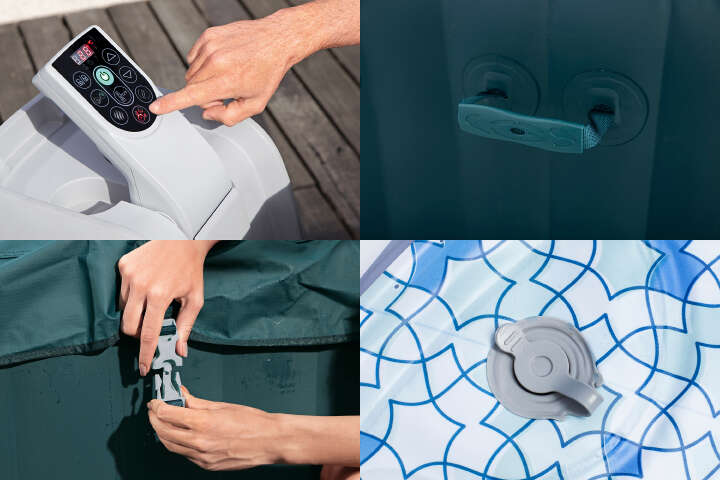 Bestway LAY‑Z‑SPA Whirlpool Ibiza AirJet quadratisch 180 × 180 cm